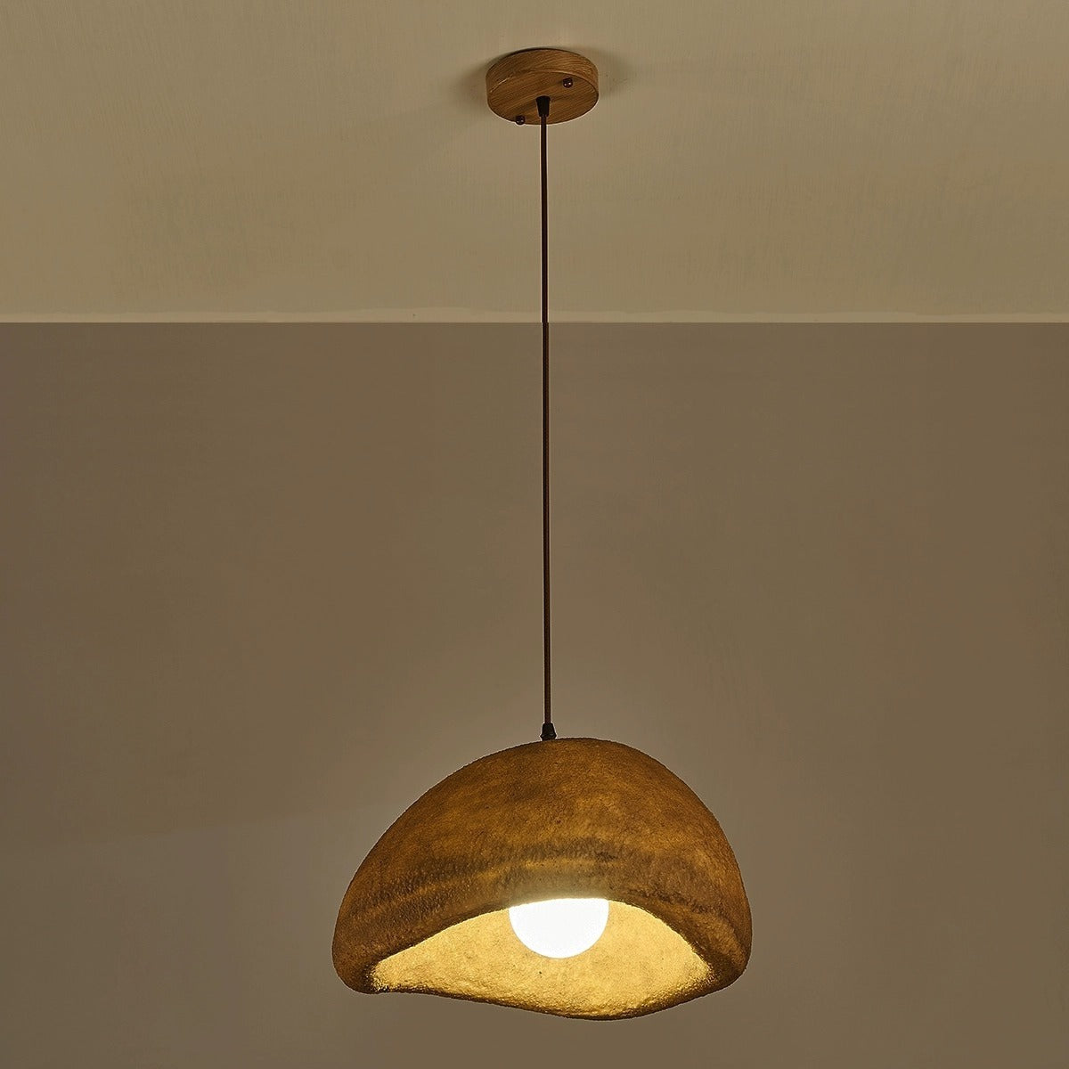 Contemporary Vintage Clouds Pendant Light - Irregular Round Iron Resin 1-Light Fixture for Living Room