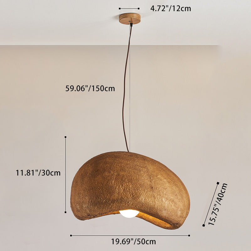 Contemporary Vintage Clouds Pendant Light - Irregular Round Iron Resin 1-Light Fixture for Living Room