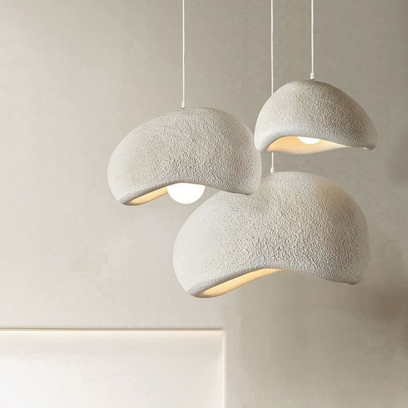 Contemporary Vintage Clouds Pendant Light - Irregular Round Iron Resin 1-Light Fixture for Living Room