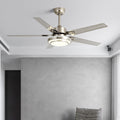 Contemporary Industrial Ceiling Fan with Iron LED Light and Downrods for Living Room