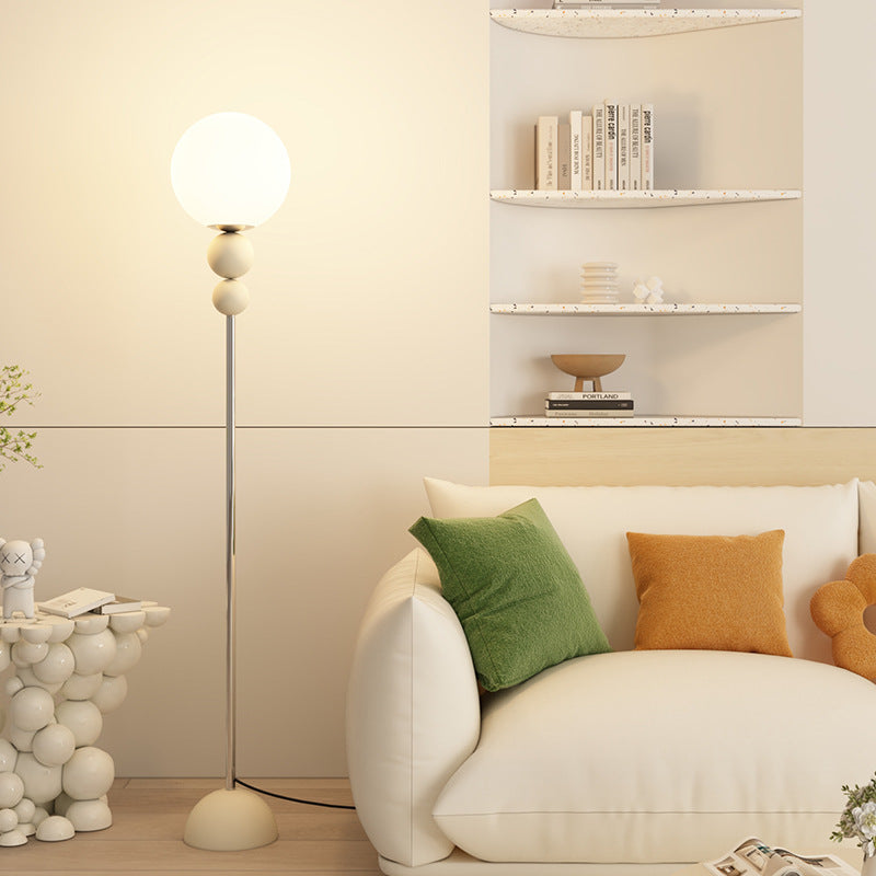 Modern Minimalist Round Orb Floor Lamp - 1-Light Iron & Plastic Design for Living Room
