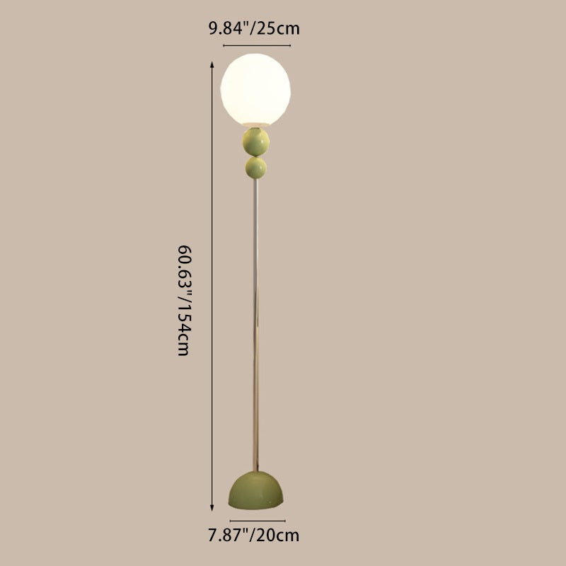 Modern Minimalist Round Orb Floor Lamp - 1-Light Iron & Plastic Design for Living Room