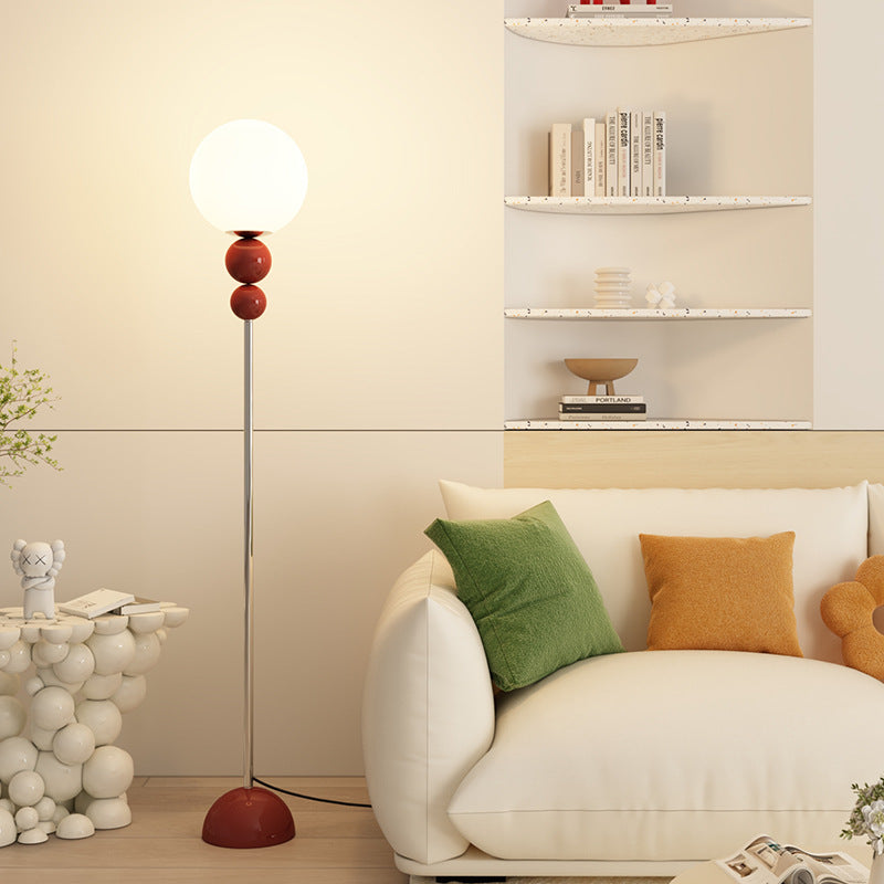 Modern Minimalist Round Orb Floor Lamp - 1-Light Iron & Plastic Design for Living Room