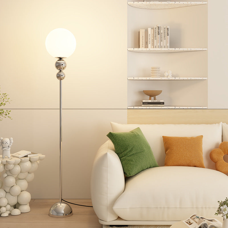Modern Minimalist Round Orb Floor Lamp - 1-Light Iron & Plastic Design for Living Room
