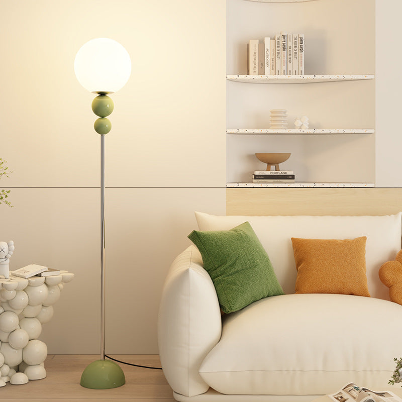 Modern Minimalist Round Orb Floor Lamp - 1-Light Iron & Plastic Design for Living Room