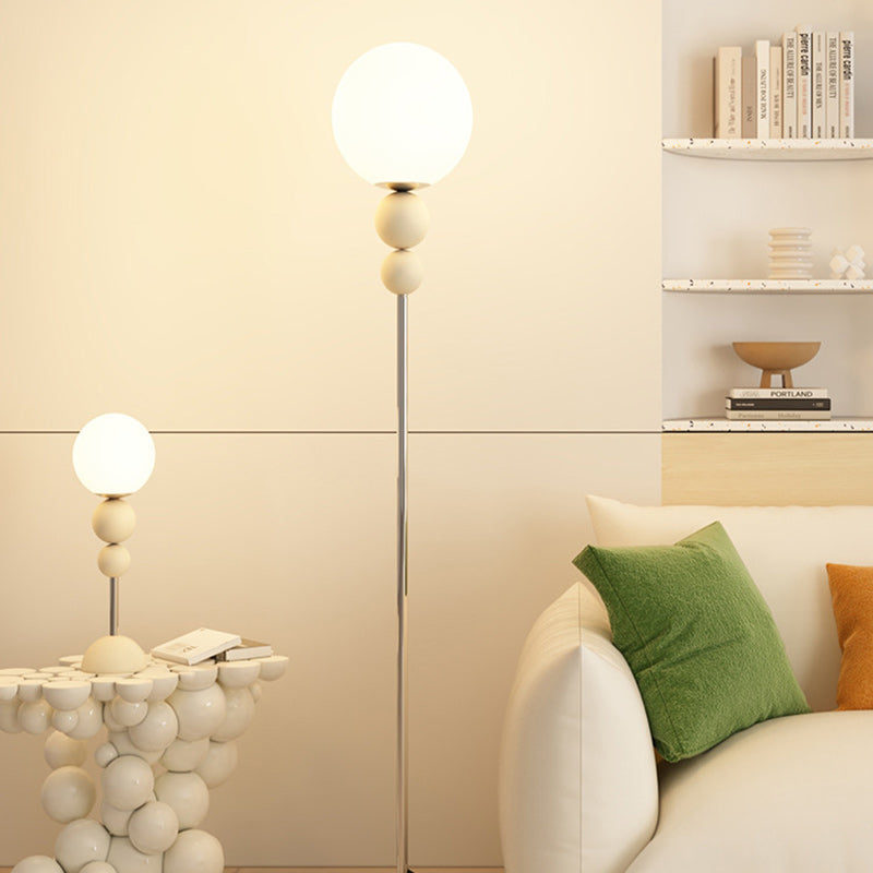 Modern Minimalist Round Orb Floor Lamp - 1-Light Iron & Plastic Design for Living Room