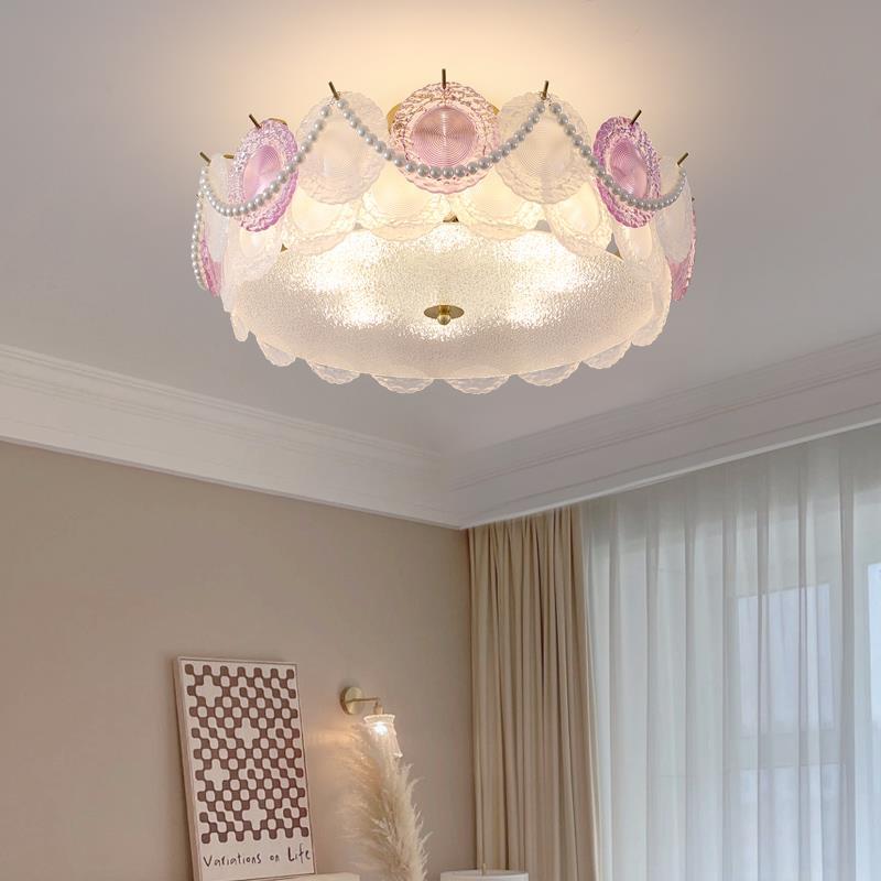 Contemporary Kids Room Ceiling Light Semi-Flush Mount Pearl Hardware Glass 5/8 Inch Modern Fixture for Bedroom, Playroom, Nursery, Stylish Lighting, Adjustable Height, Energy Efficient Design, Unique Decor, Light Up Kids Space