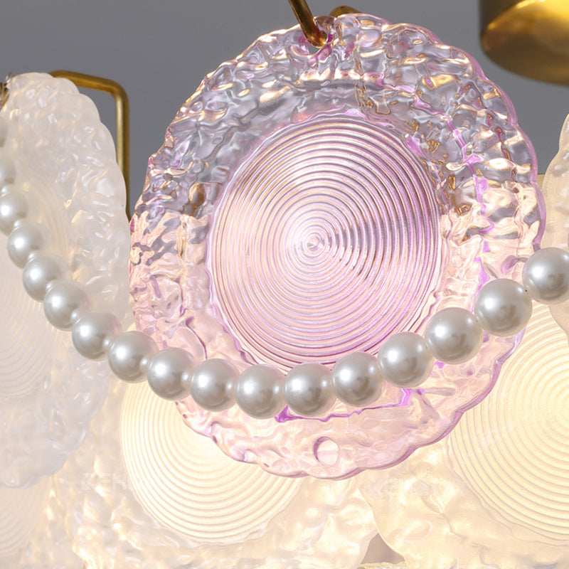 Contemporary Kids Room Ceiling Light Semi-Flush Mount Pearl Hardware Glass 5/8 Inch Modern Fixture for Bedroom, Playroom, Nursery, Stylish Lighting, Adjustable Height, Energy Efficient Design, Unique Decor, Light Up Kids Space