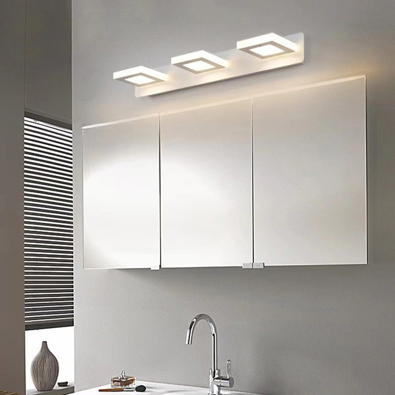 Modern Minimalist LED Vanity Light Sconce for Bathroom - Rectangle Round Square Design in Iron and Acrylic