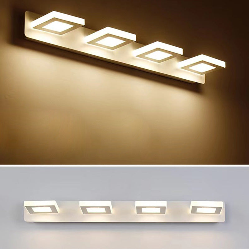 Modern Minimalist LED Vanity Light Sconce for Bathroom - Rectangle Round Square Design in Iron and Acrylic