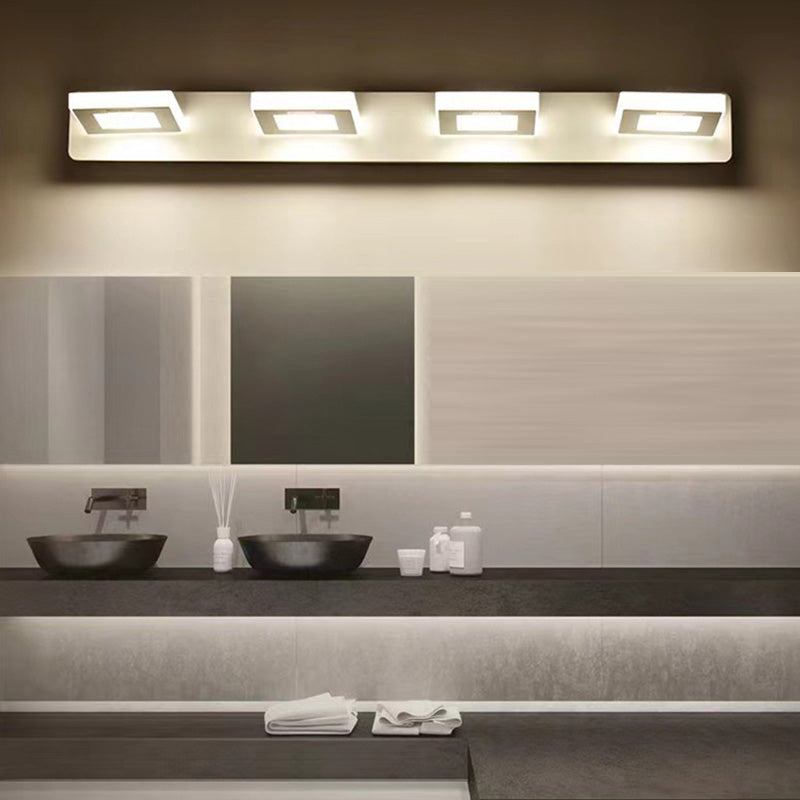 Modern Minimalist LED Vanity Light Sconce for Bathroom - Rectangle Round Square Design in Iron and Acrylic