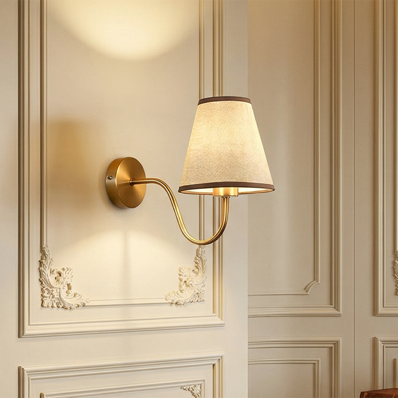 Contemporary Nordic Curved Iron Shade 1-Light Wall Sconce for Living Room