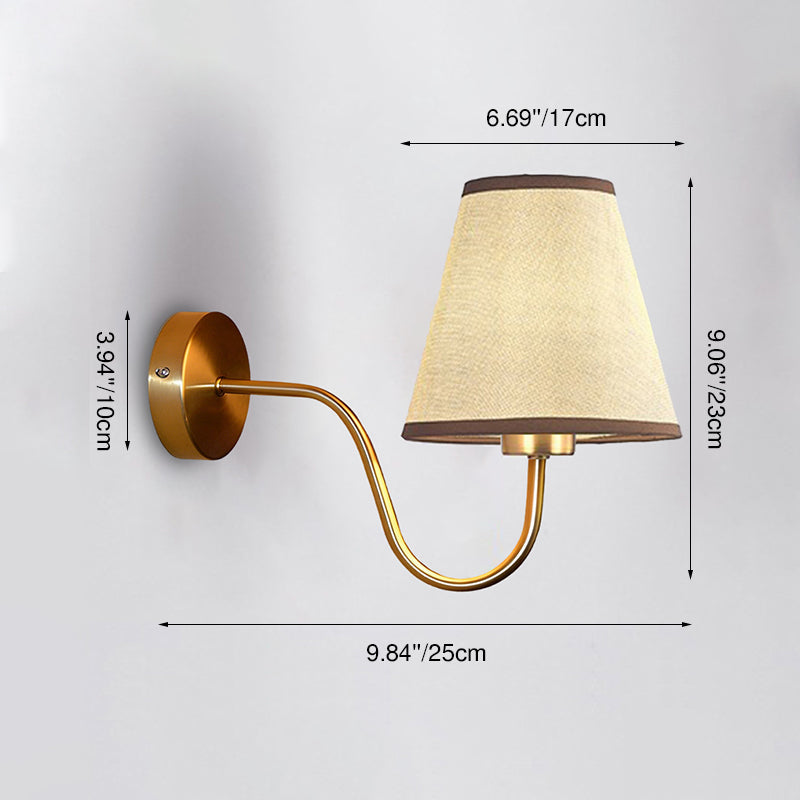 Contemporary Nordic Curved Iron Shade 1-Light Wall Sconce for Living Room