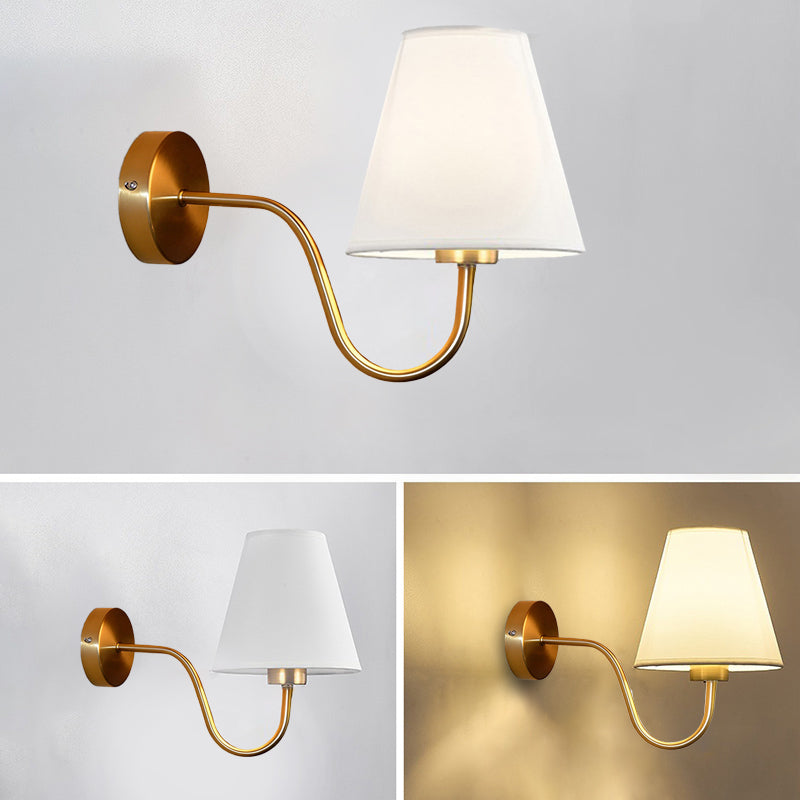 Contemporary Nordic Curved Iron Shade 1-Light Wall Sconce for Living Room