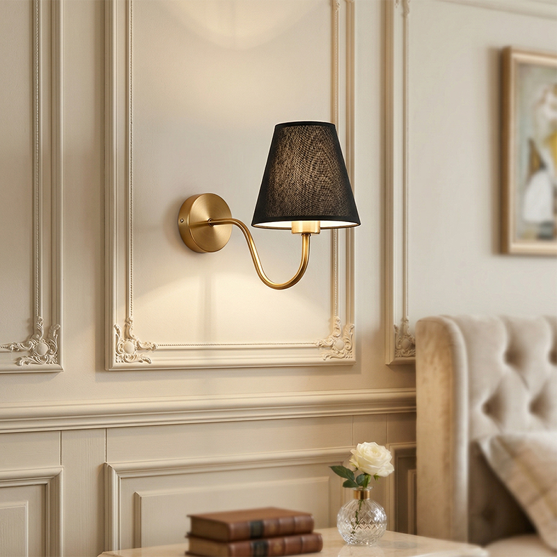 Contemporary Nordic Curved Iron Shade 1-Light Wall Sconce for Living Room