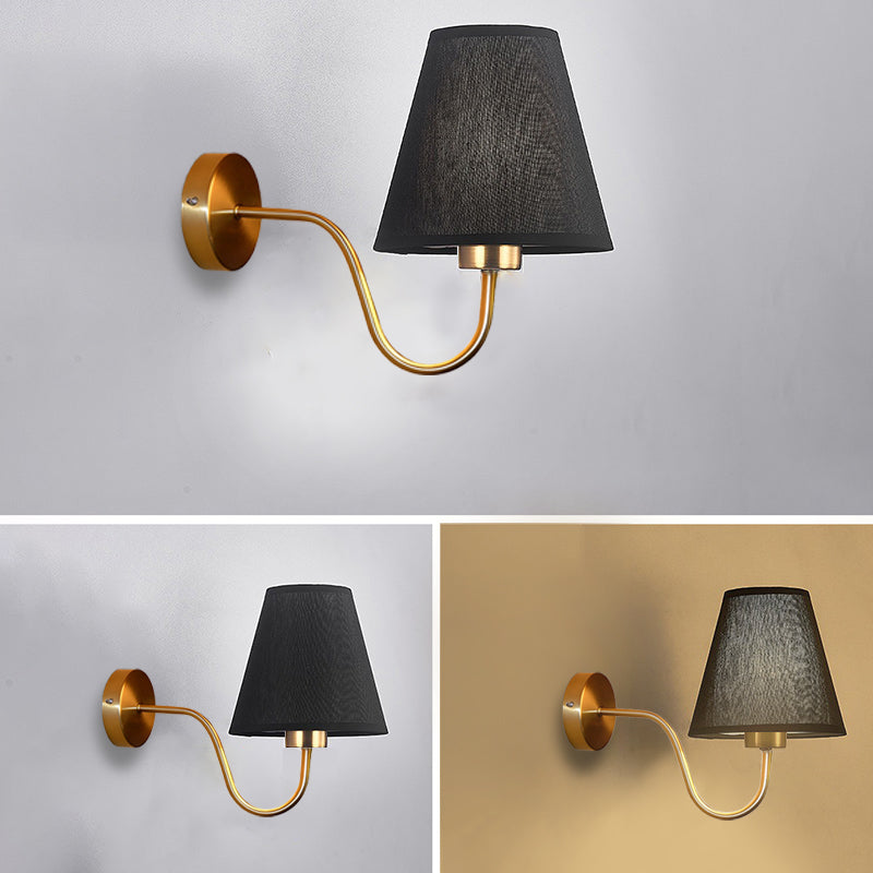 Contemporary Nordic Curved Iron Shade 1-Light Wall Sconce for Living Room