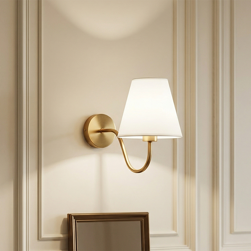 Contemporary Nordic Curved Iron Shade 1-Light Wall Sconce for Living Room