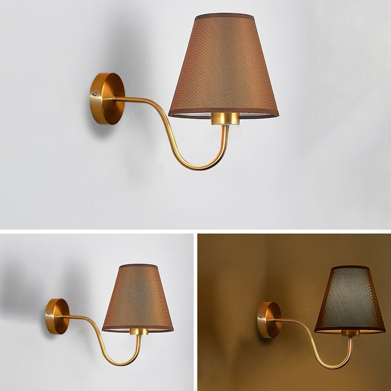 Contemporary Nordic Curved Iron Shade 1-Light Wall Sconce for Living Room