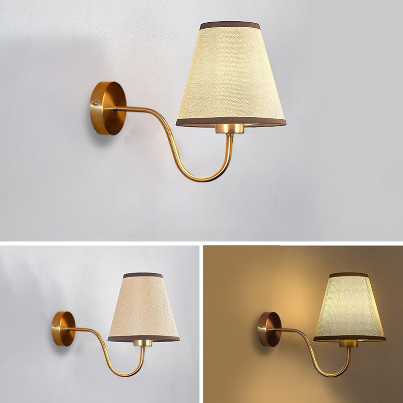 Contemporary Nordic Curved Iron Shade 1-Light Wall Sconce for Living Room