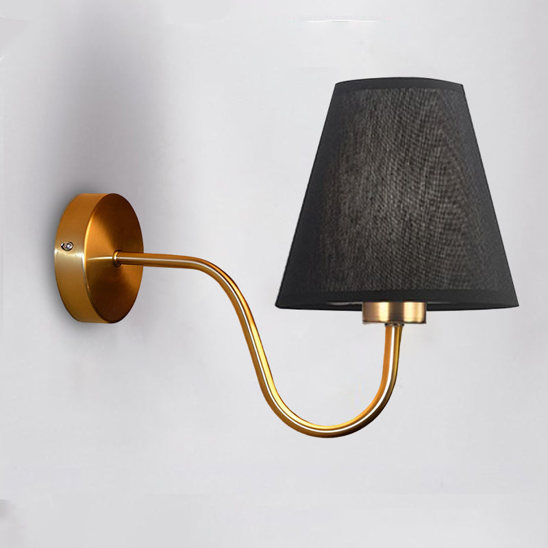 Contemporary Nordic Curved Iron Shade 1-Light Wall Sconce for Living Room