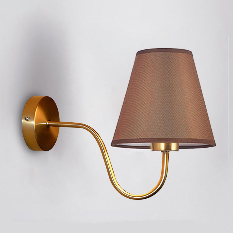 Contemporary Nordic Curved Iron Shade 1-Light Wall Sconce for Living Room