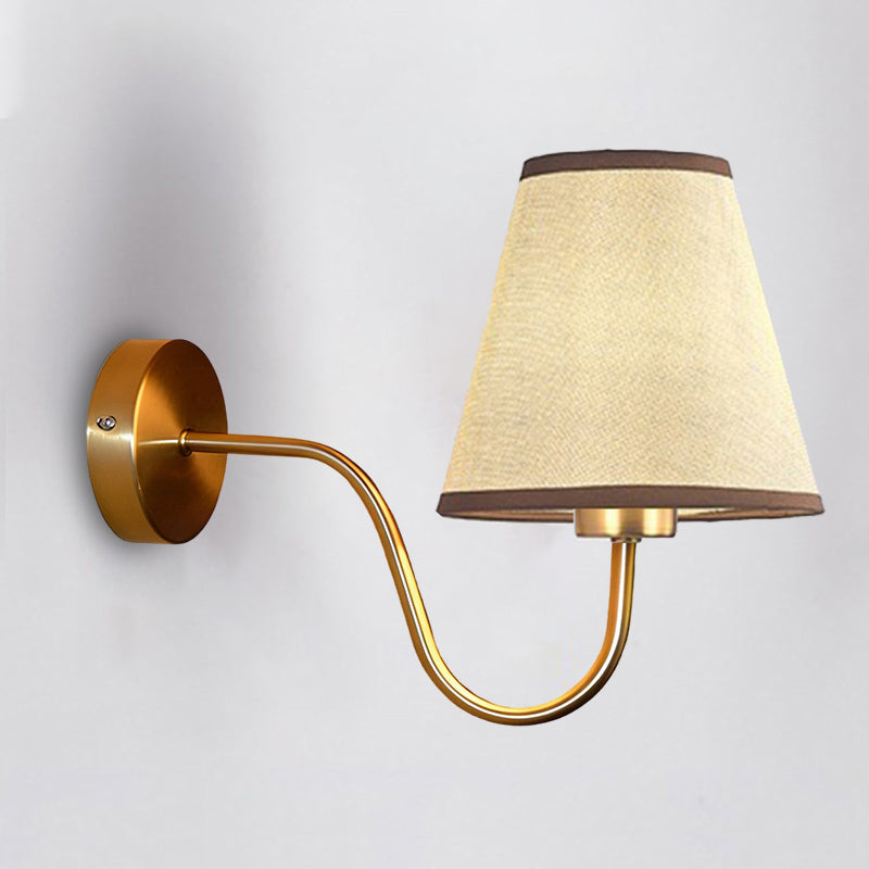 Contemporary Nordic Curved Iron Shade 1-Light Wall Sconce for Living Room