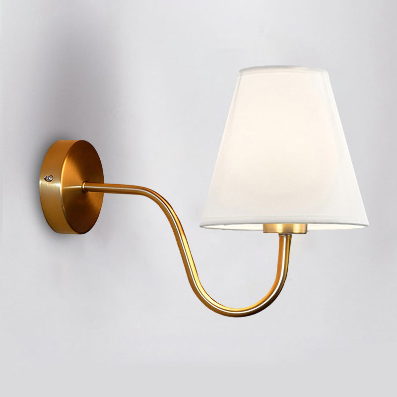 Contemporary Nordic Curved Iron Shade 1-Light Wall Sconce for Living Room