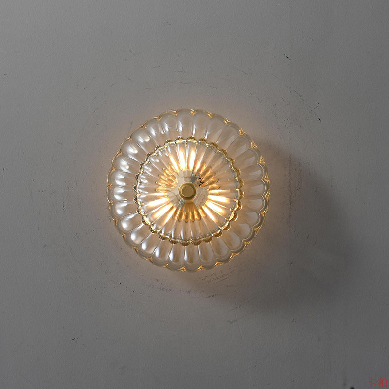 Modern Luxury Dome Glass 3-Light Semi-Flush Mount Ceiling Light for Hallway