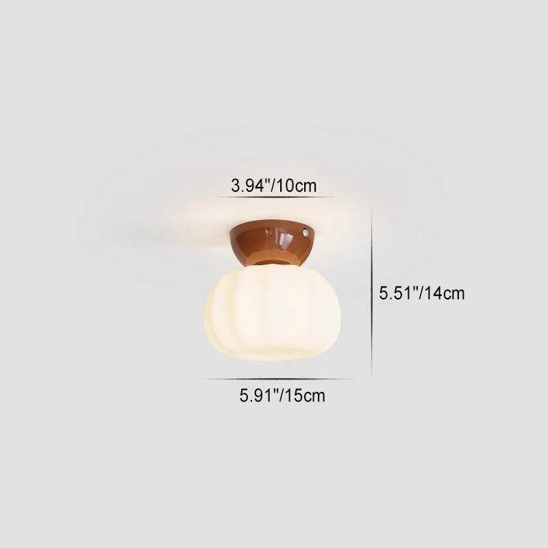 Modern Minimalist Pumpkin Cotton Shape Flush Mount Ceiling Light for Hallway