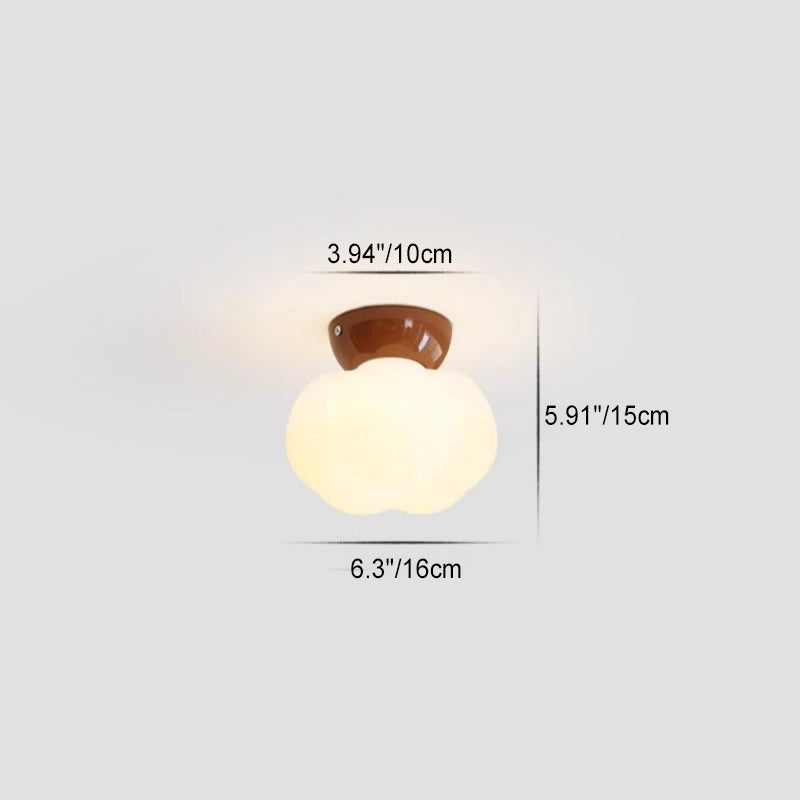 Modern Minimalist Pumpkin Cotton Shape Flush Mount Ceiling Light for Hallway