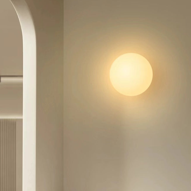 Modern Minimalist Orb Glass Wall Sconce Lamp for Living Room