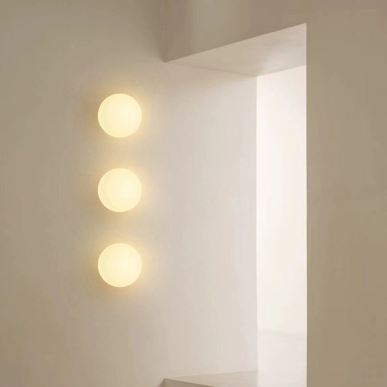 Modern Minimalist Orb Glass Wall Sconce - 1-Light Lamp for Living Room