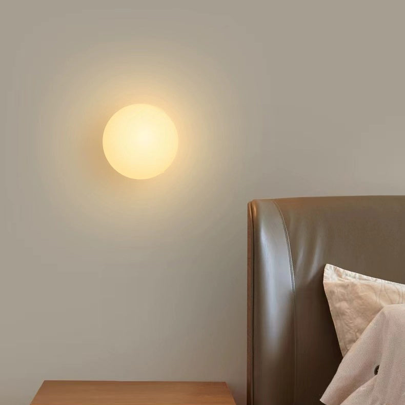 Modern Minimalist Orb Glass Wall Sconce Lamp for Living Room