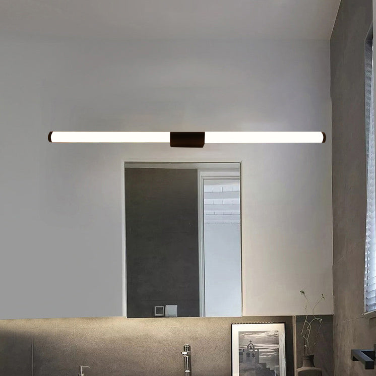 Modern Minimalist LED Vanity Lamp - Cylindrical Iron Base with Acrylic Shade for Bathroom Sconce