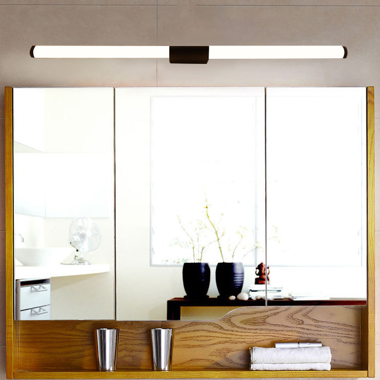 Modern Minimalist LED Vanity Lamp - Cylindrical Iron Base with Acrylic Shade for Bathroom Sconce