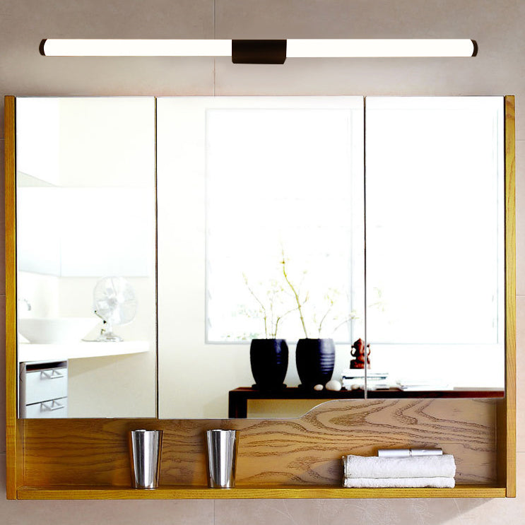 Modern Minimalist LED Vanity Lamp - Cylindrical Iron Base with Acrylic Shade for Bathroom Sconce
