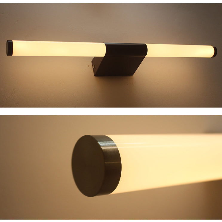 Modern Minimalist LED Vanity Lamp - Cylindrical Iron Base with Acrylic Shade for Bathroom Sconce