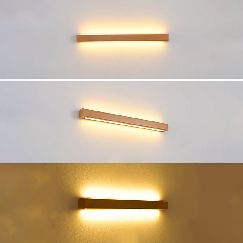 Japanese Solid Wood LED Wall Sconce Lamp – Minimalist Design, Energy Efficient Lighting