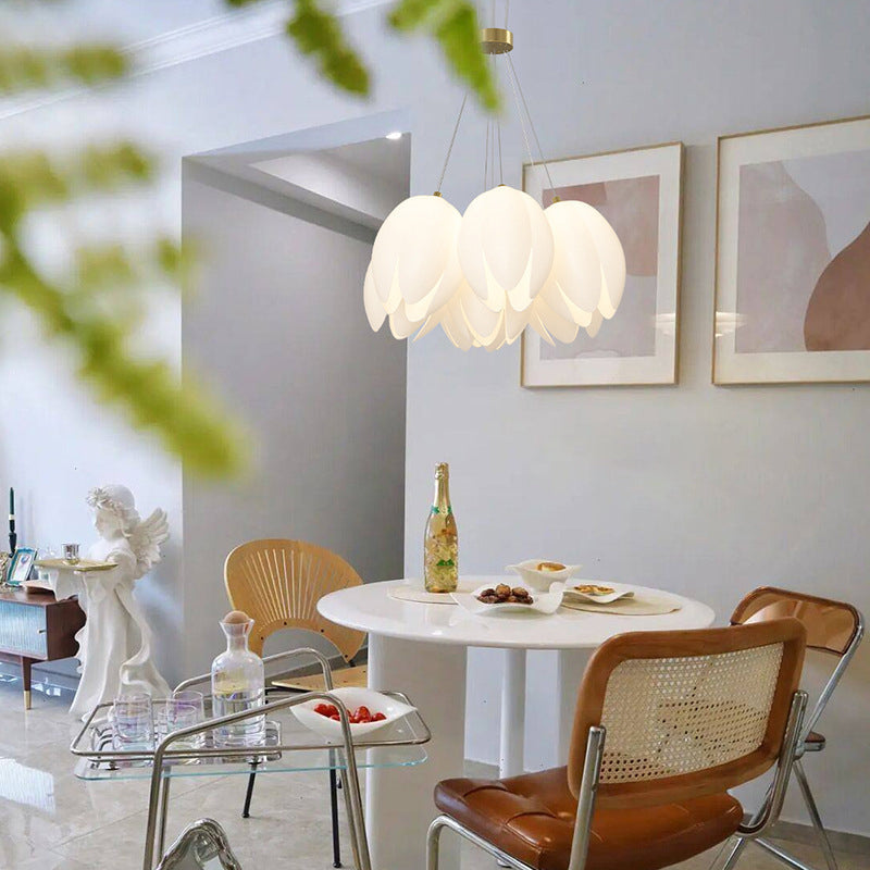 Contemporary Tulip Light Chandelier - Iron PE 7/13 for Living Room Elegance