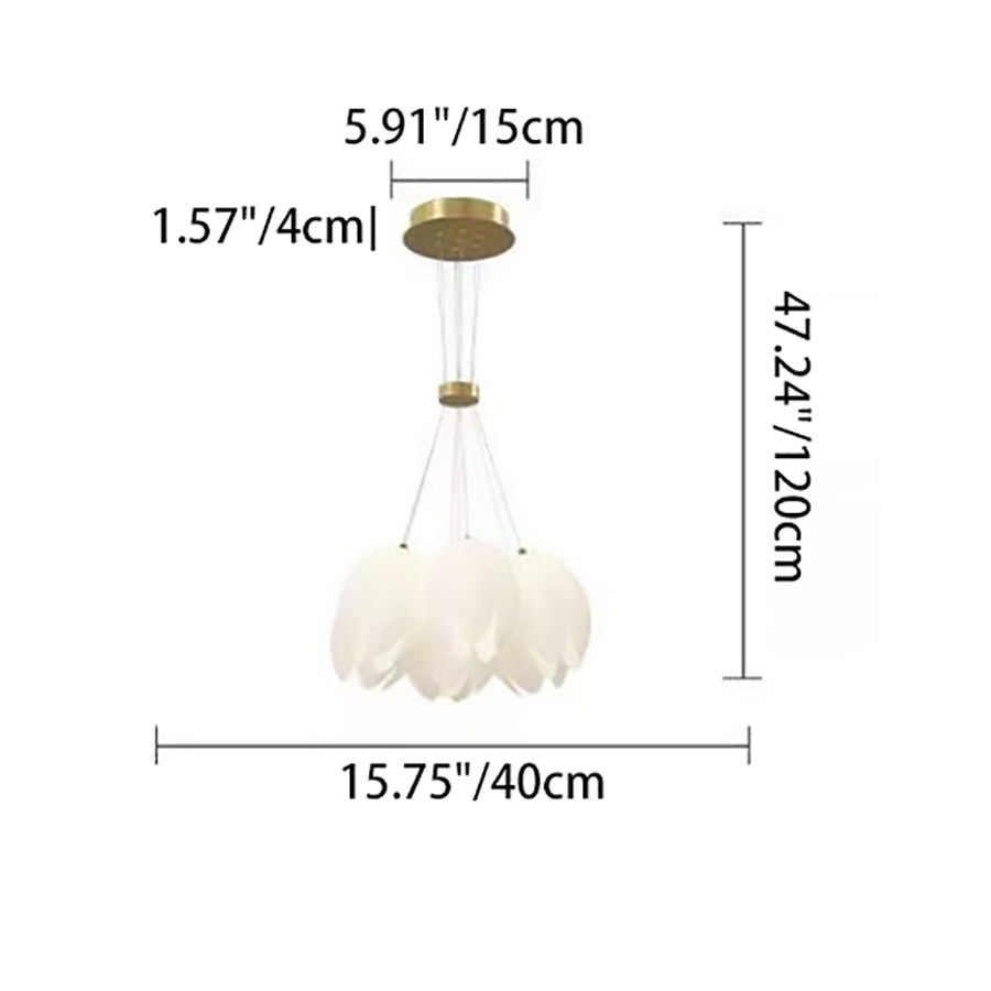 Contemporary Tulip Light Chandelier - Iron PE 7/13 for Living Room Elegance