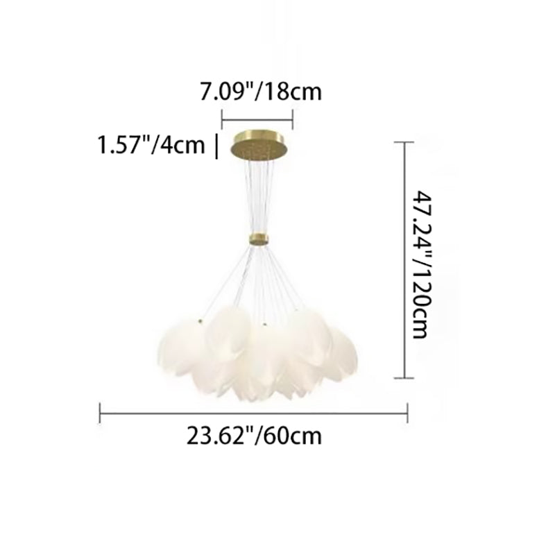 Contemporary Tulip Light Chandelier - Iron PE 7/13 for Living Room Elegance