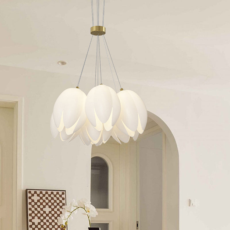 Contemporary Tulip Light Chandelier - Iron PE 7/13 for Living Room Elegance