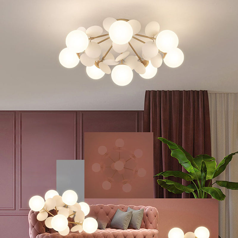 Contemporary Globe Flush Mount Ceiling Light - Metal & Glass 4/6/8 Lights for Bedroom  

Illuminate your bedroom with this modern flush mount ceiling light featuring a sleek globe design. Crafted from high-quality metal and glass, it offers versatile ligh