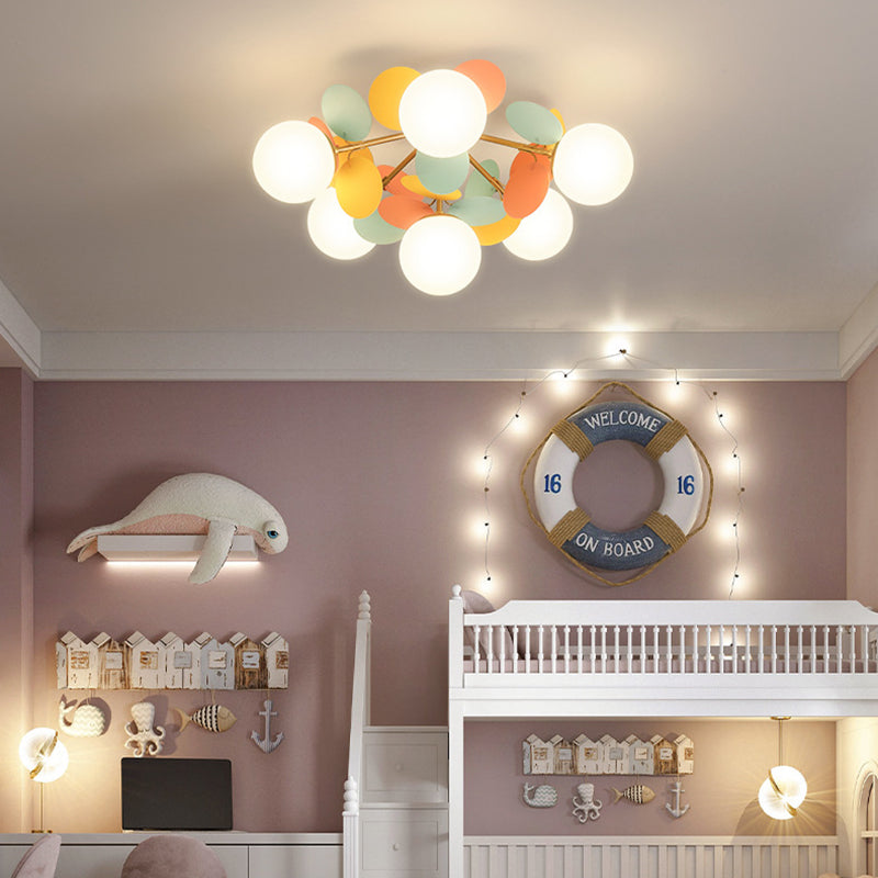 Contemporary Globe Flush Mount Ceiling Light - Metal & Glass 4/6/8 Lights for Bedroom  

Illuminate your bedroom with this modern flush mount ceiling light featuring a sleek globe design. Crafted from high-quality metal and glass, it offers versatile ligh