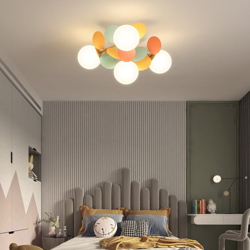 Contemporary Globe Flush Mount Ceiling Light - Metal & Glass 4/6/8 Lights for Bedroom  

Illuminate your bedroom with this modern flush mount ceiling light featuring a sleek globe design. Crafted from high-quality metal and glass, it offers versatile ligh