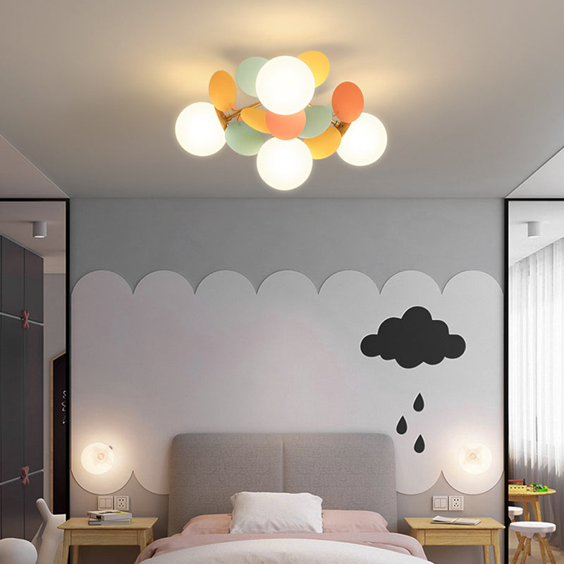 Contemporary Globe Flush Mount Ceiling Light - Metal & Glass 4/6/8 Lights for Bedroom  

Illuminate your bedroom with this modern flush mount ceiling light featuring a sleek globe design. Crafted from high-quality metal and glass, it offers versatile ligh