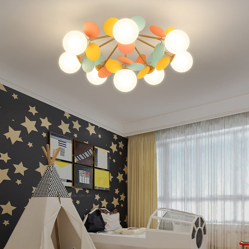Contemporary Globe Flush Mount Ceiling Light - Metal & Glass 4/6/8 Lights for Bedroom  

Illuminate your bedroom with this modern flush mount ceiling light featuring a sleek globe design. Crafted from high-quality metal and glass, it offers versatile ligh