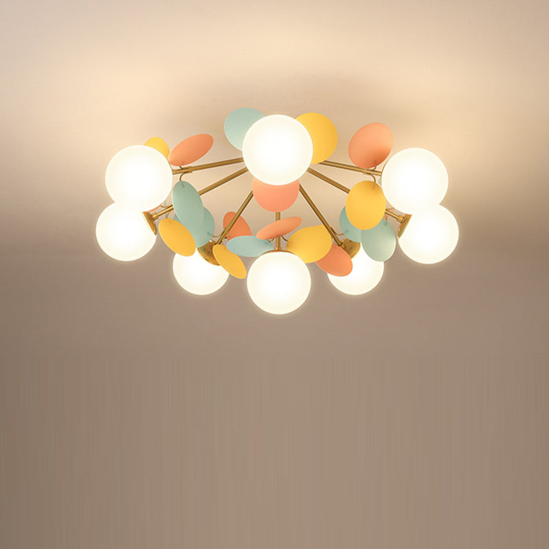 Contemporary Globe Flush Mount Ceiling Light - Metal & Glass 4/6/8 Lights for Bedroom  

Illuminate your bedroom with this modern flush mount ceiling light featuring a sleek globe design. Crafted from high-quality metal and glass, it offers versatile ligh