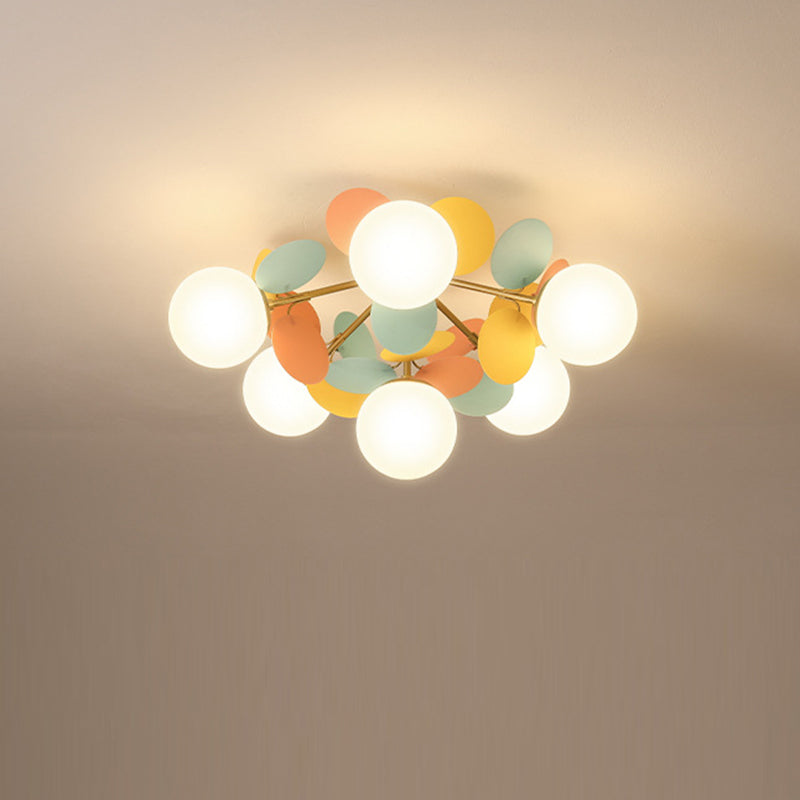 Contemporary Globe Flush Mount Ceiling Light - Metal & Glass 4/6/8 Lights for Bedroom  

Illuminate your bedroom with this modern flush mount ceiling light featuring a sleek globe design. Crafted from high-quality metal and glass, it offers versatile ligh