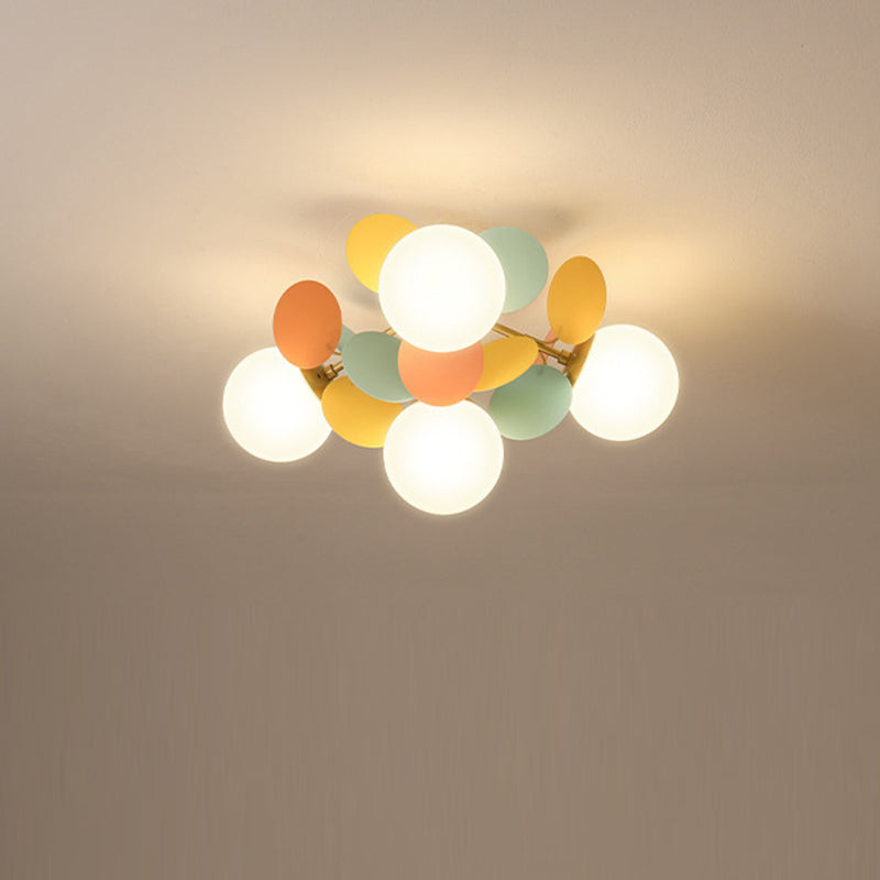 Contemporary Globe Flush Mount Ceiling Light - Metal & Glass 4/6/8 Lights for Bedroom  

Illuminate your bedroom with this modern flush mount ceiling light featuring a sleek globe design. Crafted from high-quality metal and glass, it offers versatile ligh